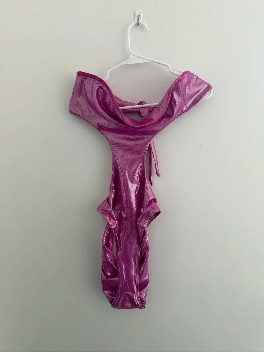 SKIMS Shiny Magenta One-Piece Swimsuit